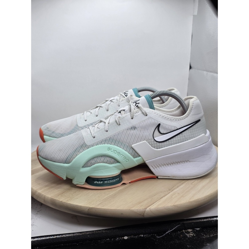 Womens Sz 10.5- Nike SuperRep 3 White Washed Teal Mesh Athletic Running Sneakers